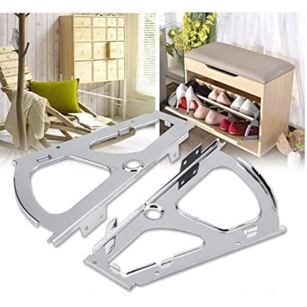 (1 Layer) 2 Pcs Shoes Drawer Cabinet Hinges Rack Stainless Steel