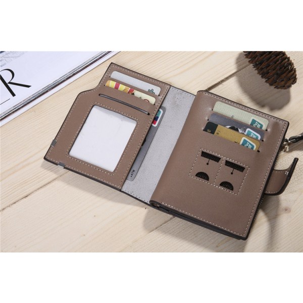 Kaffe Farge Ekte Lær Herre Lommebok 12,5 x 9,8 x 1,8cm RFID Bl