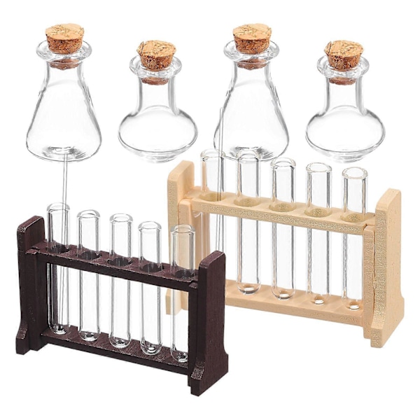 2 Set Dockskåp Miniatyr Provrör Mini Hus Utbildning Experiment Leksakstillbehör