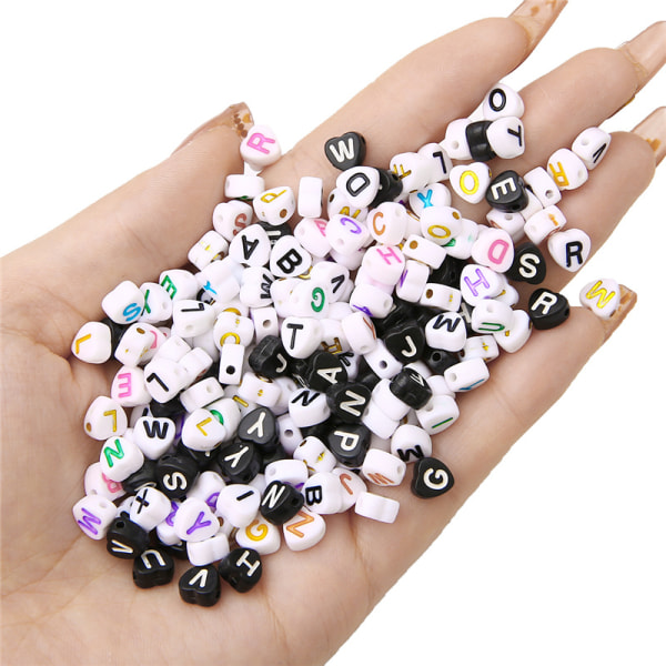 #400 Alphabet Beads, Letters - 7x7mm - Multicolor#