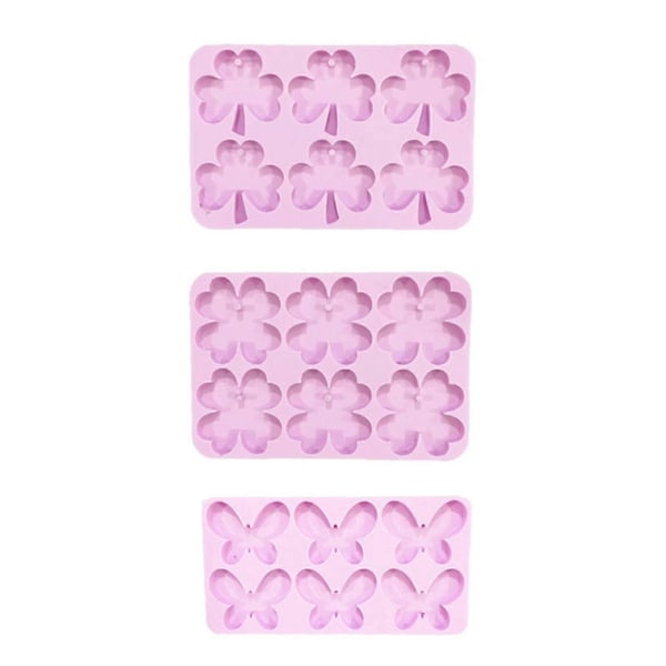 3 stk. Silikoneforme til Resin Shamrock Silikoneforme Sommerfugl Øreringeforme