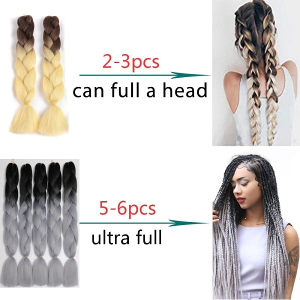 Sjokoladebrun - 4# Flettehår Extensions, 24\" Extension Braidi