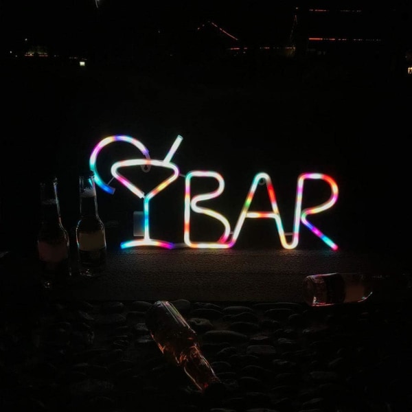 Fargerik - LED Neon Bar Bokstav Dekorativ Lys Skilt