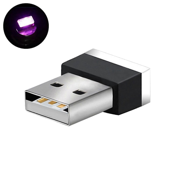 USB Ambient Light Universal Dekorativ Mini Auto Innvendig Plug-in LED Neon Ambient Lampe for Bil