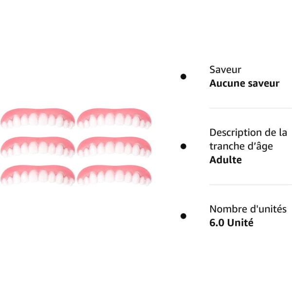 6 Instant Veneer Gebiss Behagelige Øvre Smil Tænder Hvid Cos