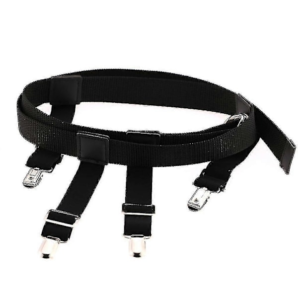 Elastisk nylon taljebælte til mænd og kvinder med strømpeholderclips, bukser, jeans holderstropper, justerbar klemme