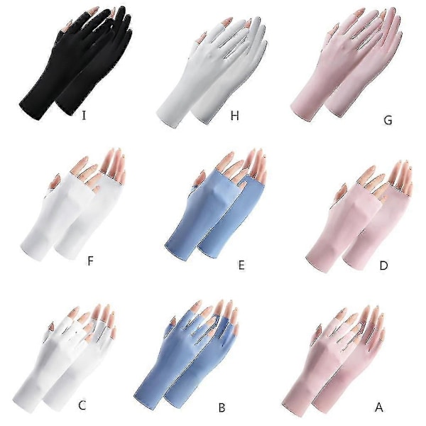 UV-beskyttelseshandsker UV-skjoldhandsker Dame Fingerløse Handsker Kørehandsker