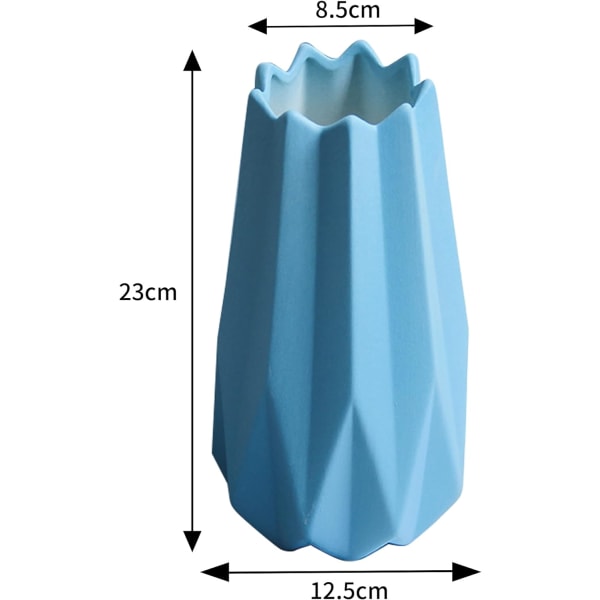 Keramisk vase Pampas græsvase Håndlavet geometrisk hvidguld