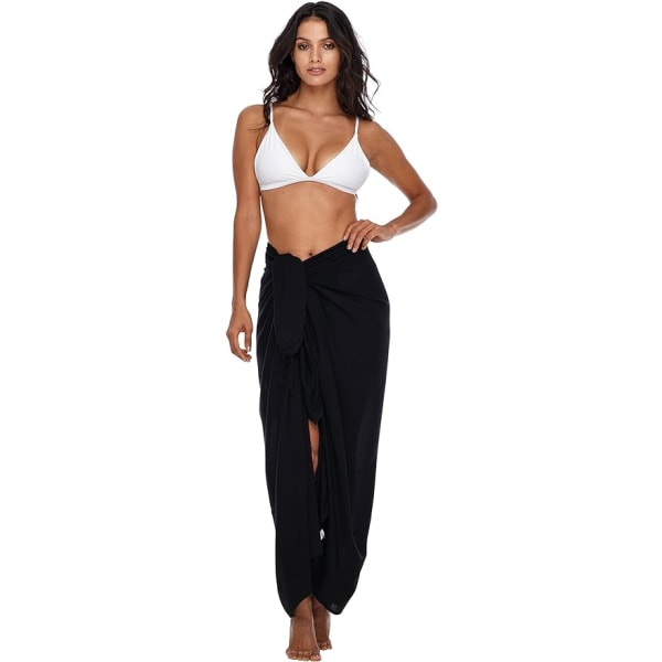#én størrelse - sort Sarong/pareo - til kvinder - strandlook - til at bære over badedragten#