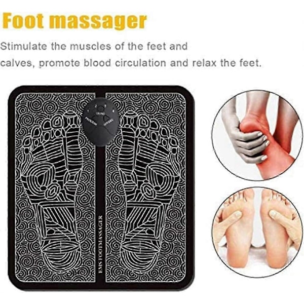 EMS Fotmassage USB Uppladdningsbar Elektrisk Fotstimulator Massageapparat, Bärbar Massagefotmatta