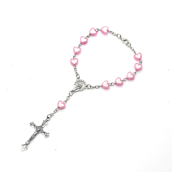 #2PCA Mini Rosary Car Truck Armband Mary Virgin Cross Pendant#