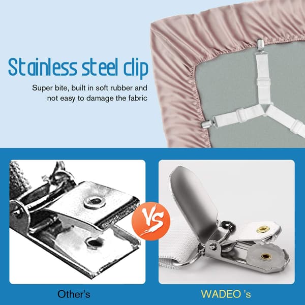 Justerbare Lange Sengestroppe Holder Klips, Elastisk