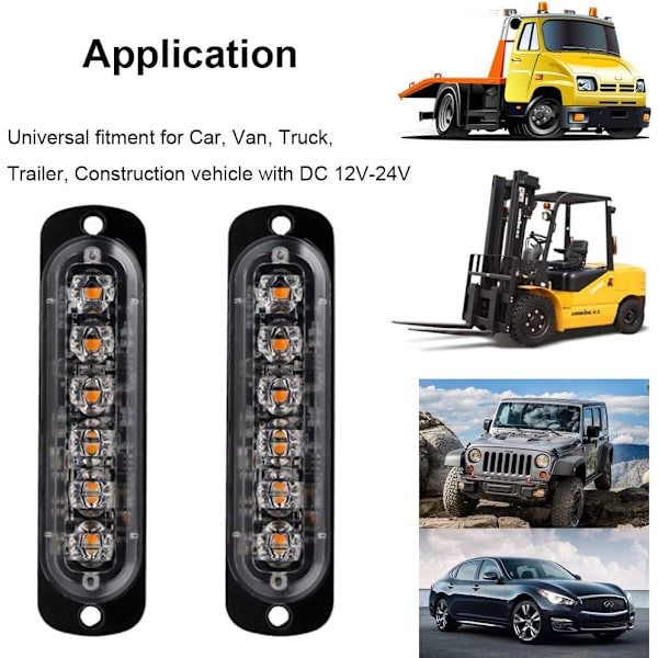 *4 st 12-24V Ultratunn Ljusramp Nödstrobe Alarmlampa- Fla*