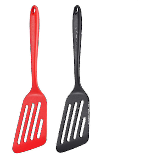 2-pack Silikon, Non-stick Stor Spatel med Slitsar, Hög Värmebeständighet Köksredskap för Stekning, Tillagning av Skaldjur, Kött, Ägg Hög Kvalitet