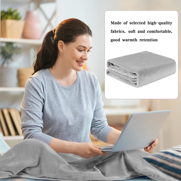 Plush USB-uppvärmd filt med strömbrytare, Bärbar He