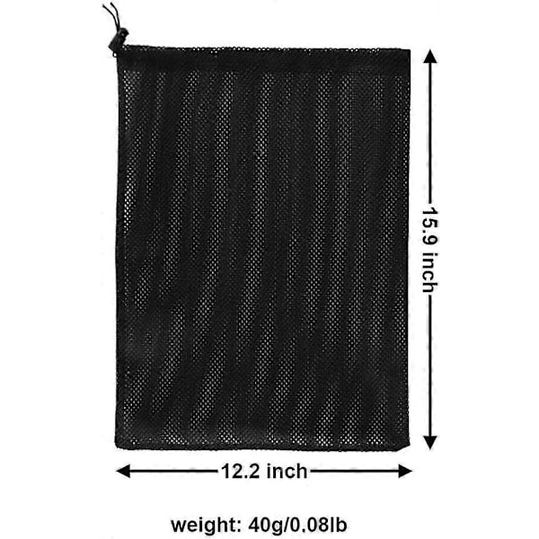 Dam Pumpe Mesh Pose 2 Pakker 31cm x 40cm Pumpe Barriere Pose med Snøring, Svarte Svømmebassengposer for Dam Biofiltre, Akvarium Filtrering