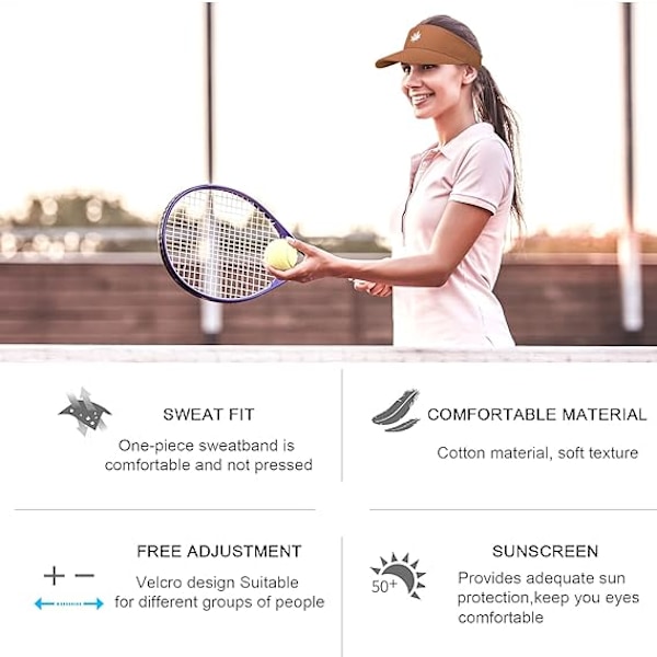 Solhatt Dam-Unisex Visirkeps, Lönnlöv Broderad Justerbar