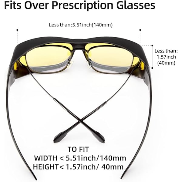 2-pack, Polariserande Nattglasögon (Nattseendeglas), UV 400 Skydd
