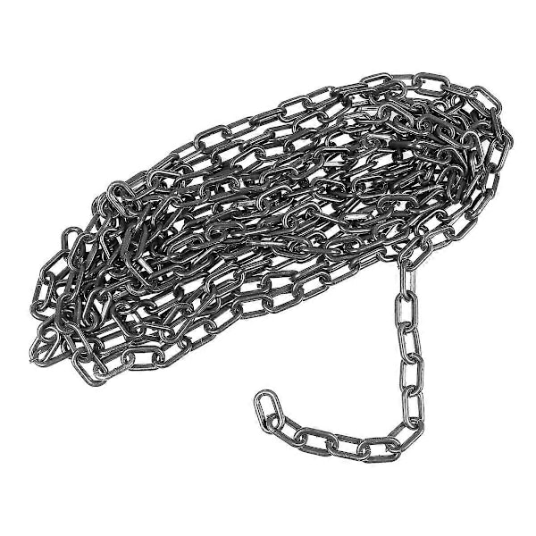 1 rulle med 6M sikkerhedskæde i plastik, solskærm, UV-resistent plastikkæde, farvet barrierekæde til byggeplads, garage (sort)