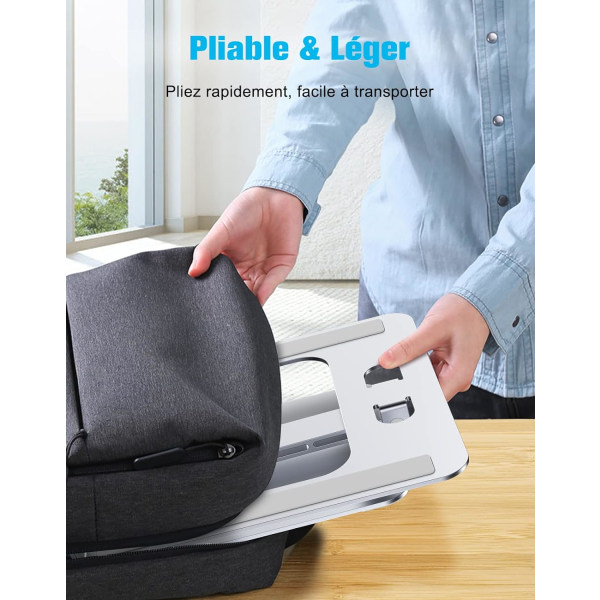 Sølv - Laptop Stativ, Justerbar Ventileret Aluminium Anti-Slip S