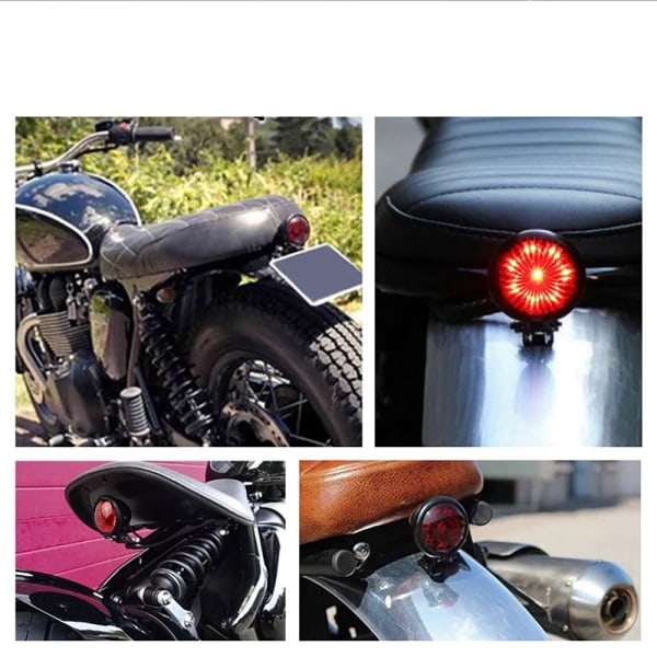 #12V LED motorcykelbromsbaklykta med justerbar vinkelbas Motorcykelbakljus för de flesta bromsbaklyktatillbehör (A)#