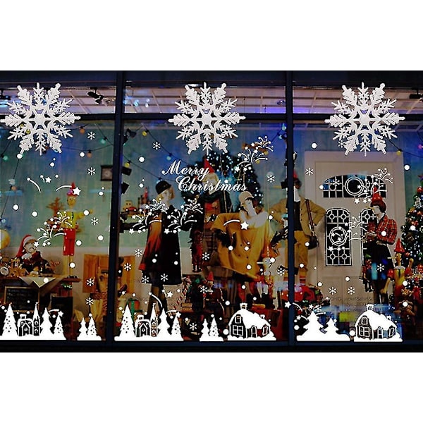 Vita glittriga snöflingor - Förpackning med 5 snöflingor täckta med vitt glitter - Hängande snöflingor - Jul-snöflingor