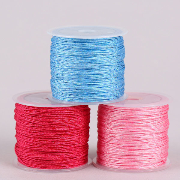 #(180m) 1mm Nylon Håndstrikk Garn til DIY Halskæde Smykkefremstilling Sort#