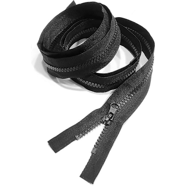 2-pack 70 cm Svarta Dragkedjor - Starka Nylon Dragkedjor med Stängd Ände. Perfekt för Sömnad, Sömnad, Hantverk och Tillbehör