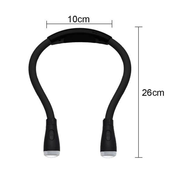 USB Laddningsbar Halsläslampa 4LED Boklampa Bärbar Bild