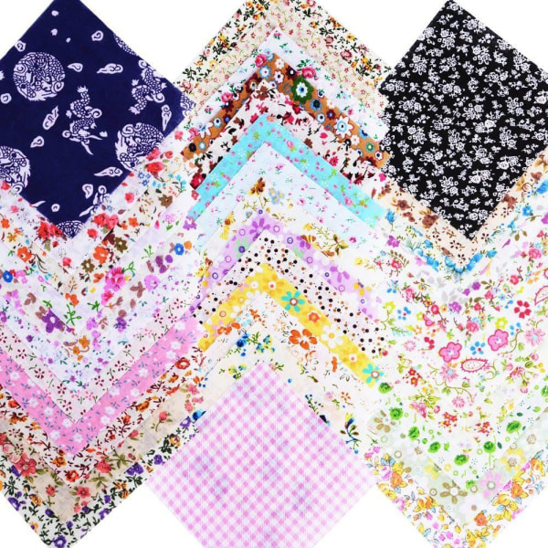 #Patchworktyg 10x10cm färgglad bomullsset tygpaket 60 stycken#