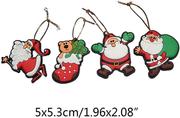 *4 stk Mini Resin Julepynt Engler, Snømann*