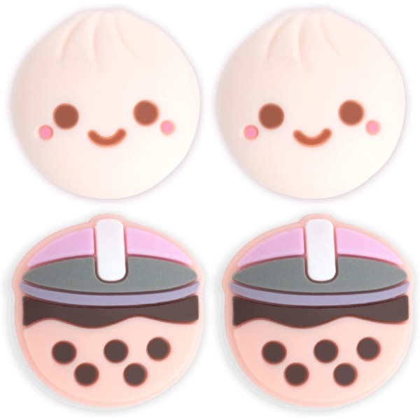 /#/Boba Dumpling Thumb Grips | Cute Food Pork Bun Face Bubble Tea |/#/