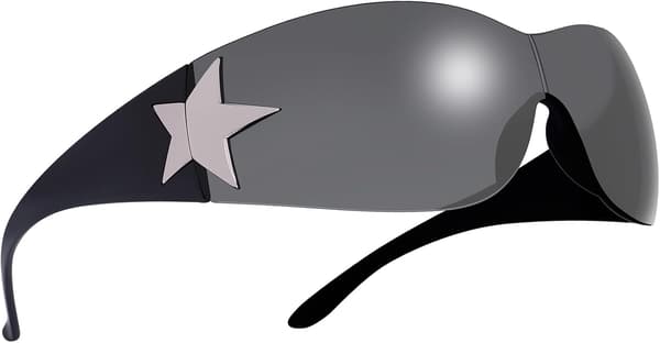Sorte Shades Solbriller til Kvinder Mænd, Trendy Shield Wrap Around