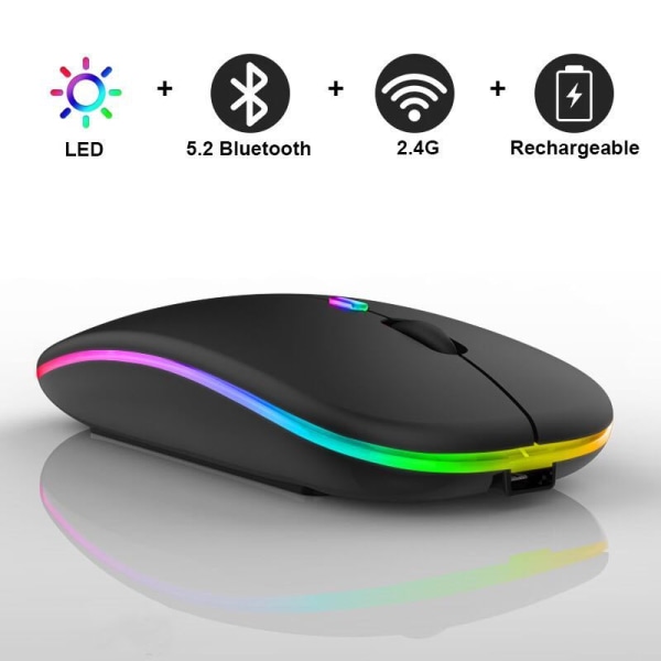 #Bluetooth-mus trådløs genopladelig kontor trådløs mute-mus glat#