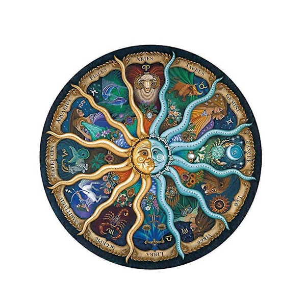 Pyöreä paperipalapeli aikuisille Zodiac-palapeli opettavainen 500 palaa palapeli värikäs