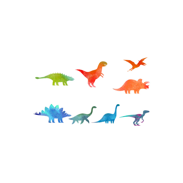 #6kpl. sarjakuva dinosaurus kylpyamme seinätarra 15x20cm#
