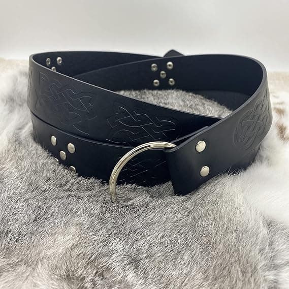 Viking Embossed PU Læderbælte (Sort), Middelalderligt Læderbælte, Vi