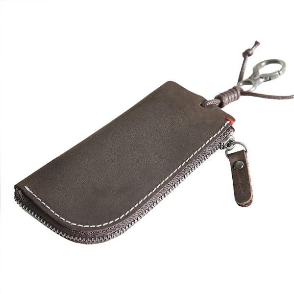 #Ko-läder myntplånbok nyckelväska 2-i-1, bilnyckelväska, 12x6cm#
