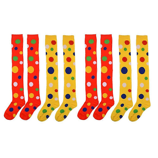 2 paria Polka Dot -polvisukkia, värikkäät pilkulliset pitkät polvisukat cosplay-käyttöön