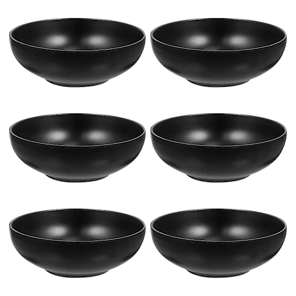 6 stk. Chic Frugtsalatsskåle Madbeholdere Sikre Suppe Noodle Skåle (Sort)