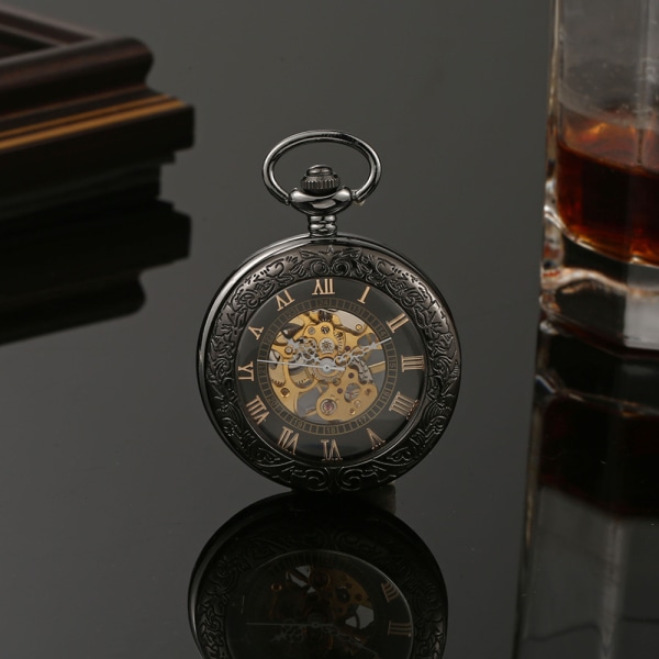 /#/Vintage semi-automatisk mekanisk lommeur openwork spejl/#/