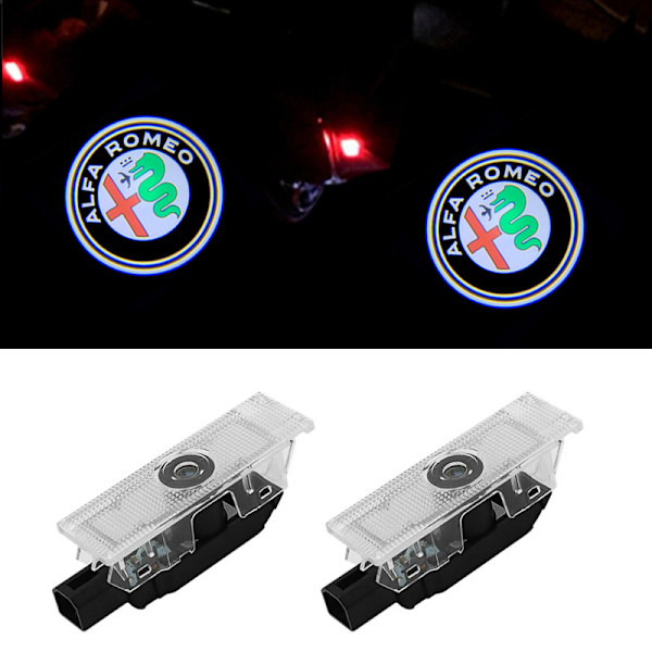 2 kpl Auton Ovien Valot, Alfa Auton Ovien Led-Projektorilamppu, Auton Ovi