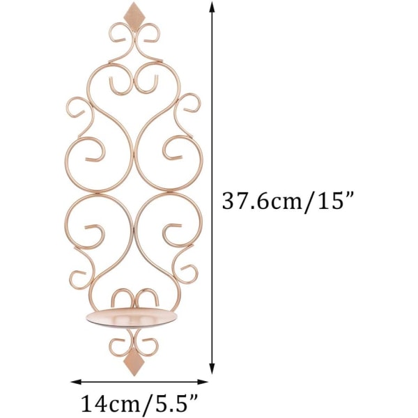 Set med 2 (roséguld) värmeljushållare Ljushållare Väggmonterad M