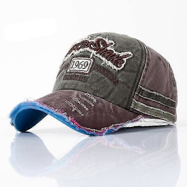 Basebollkeps Vintage Distressed 1969 Skärm Broderi Basebollkeps Unisex