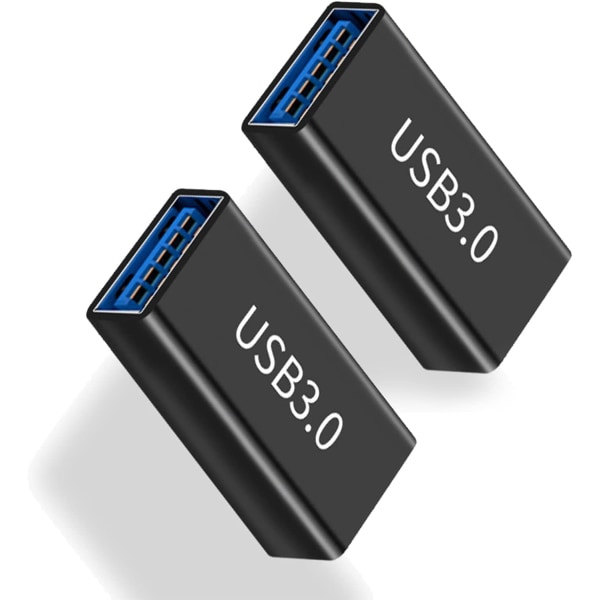 USB hunn-til-hun-adapter, 2-pakning, USB 3.0-adapterforlengelse