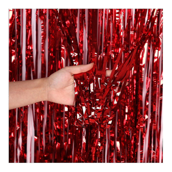 Användbar Gardin Regn Glitter Party Favors Lätt att installera Röd