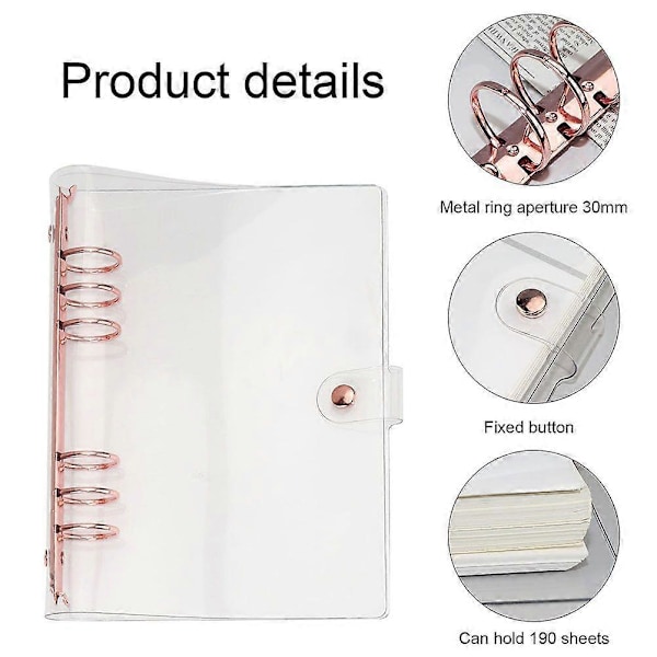 Bärbart Transparent Pärmskydd PVC Anteckningsboksskydd Lösbladigt Scrapbook-skydd