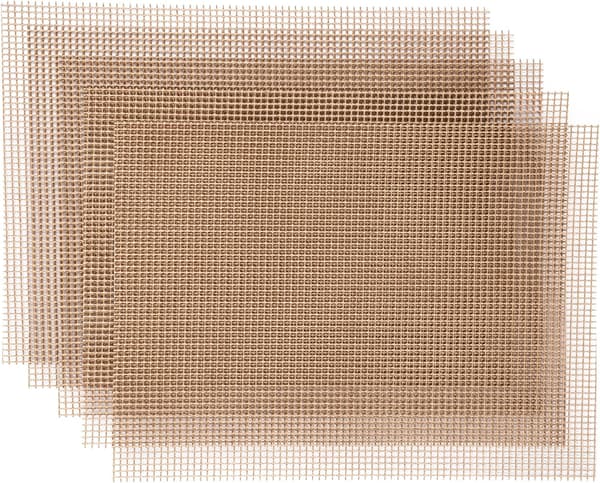 Set med 5 BBQ Bakmattor Rektangulära Grillplancha Mat Non-Sl