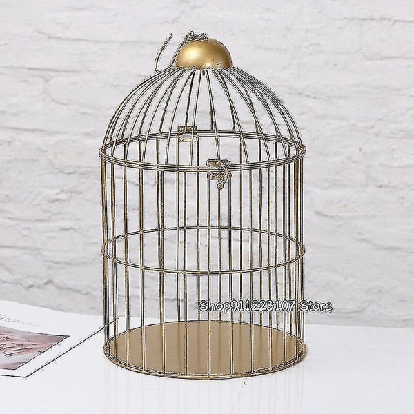 Europeiska Retro Iron Bird Cage Blomstativ Fågelbur Balkong Utomhusdekoration Husdjursmaterial