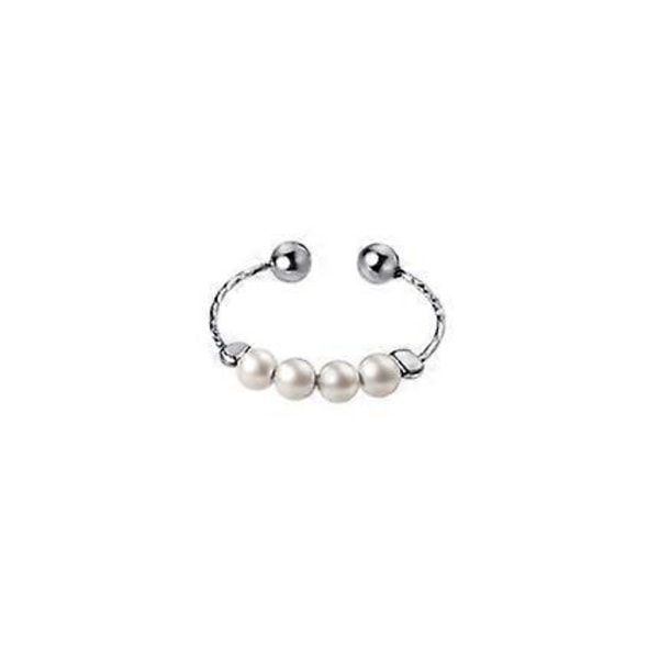 Ångestring i rostfritt stål, antistressring för damer, silver